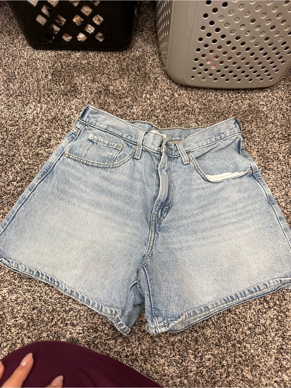 Levi's Light Blue High-Waist Denim Shorts